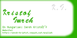 kristof imreh business card